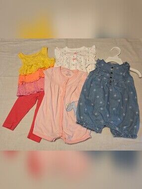 Baby Girl 6 Mos Summer Romper Bundle
